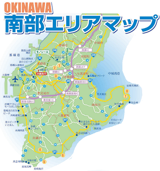 イラスト：沖縄南部エリアマップ