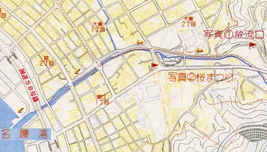 地図：下水道の位置図