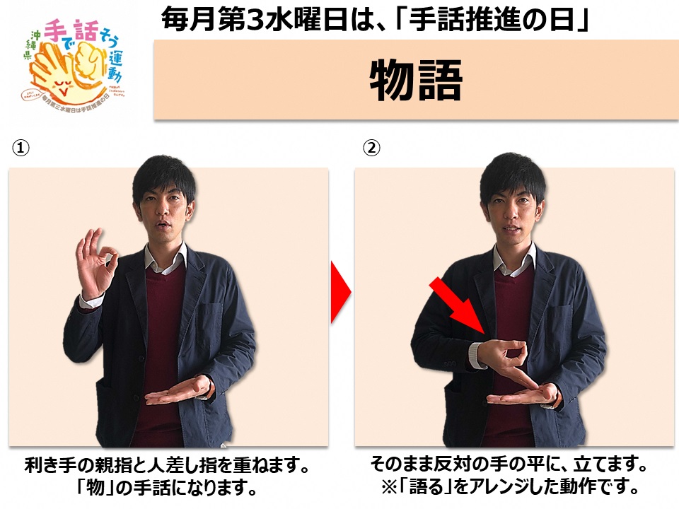 写真：「トナカイ」を表現する手話