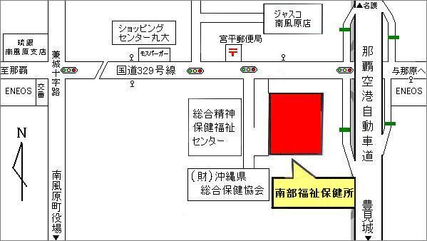 地図：南部福祉保健所の詳細位置