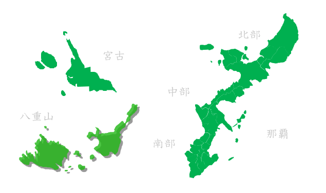 地図：八重山　宮古　那覇北部中部南部