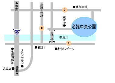 イラスト：名護中央公園位置図