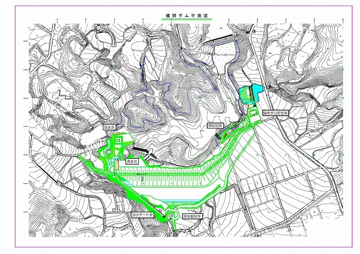 地図：儀間ダム平面図