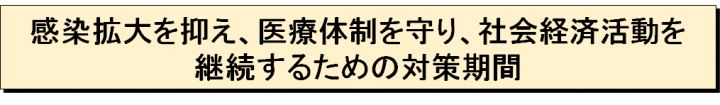 感染拡大を抑え、医療体制を守り、社会経済活動を継続するための対策期間