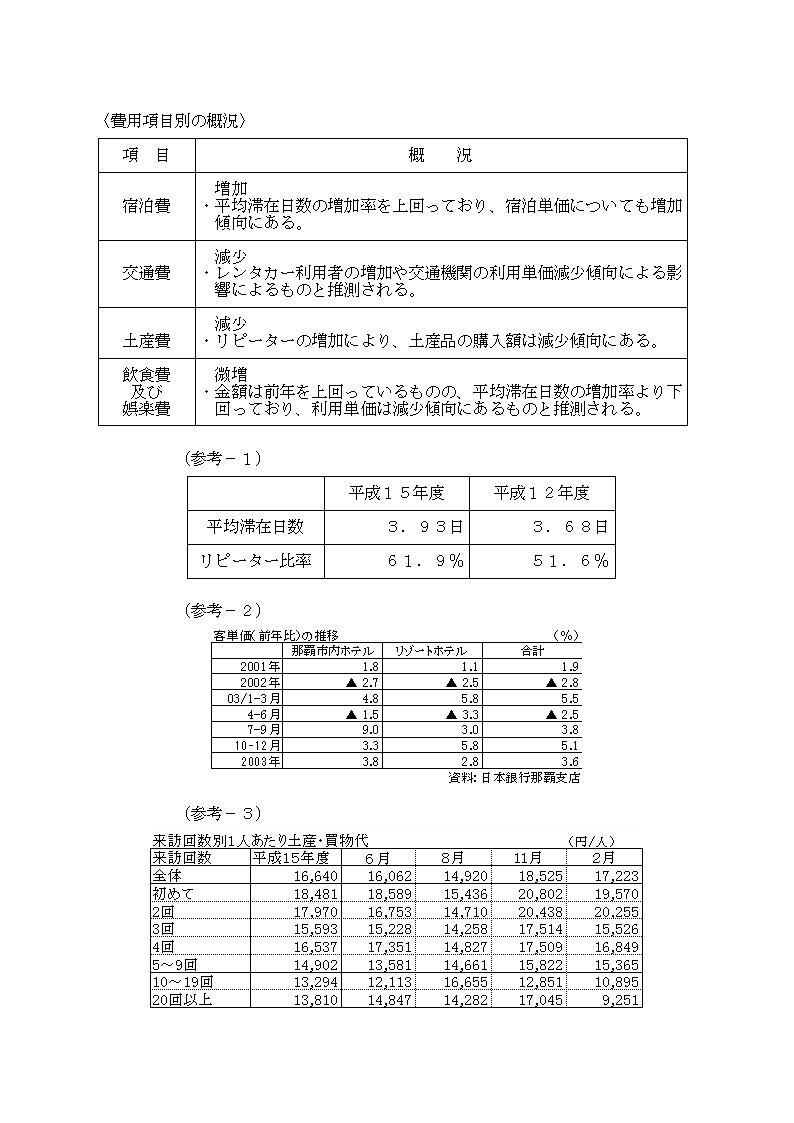 写真：平成15年観光収入について　資料2