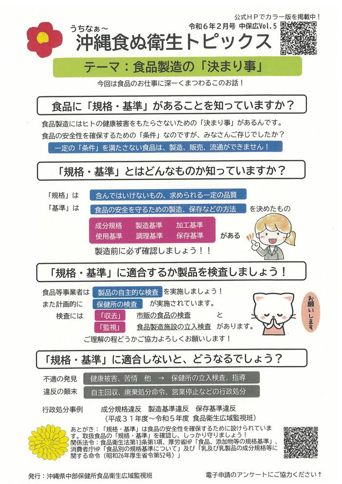 うちなぁ~食ぬ衛生トピックス令和6年2月号中保広Vol.5
