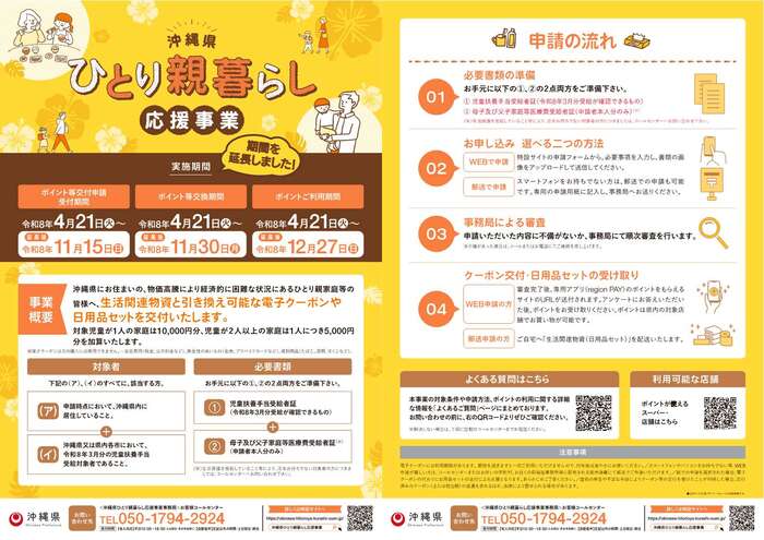 ひとり親家庭暮らし応援事業チラシ