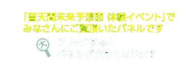 「普天間未来予想図　体験イベント」でみなさんにご覧頂いたパネルです　クリックするとパネルが大きくなります