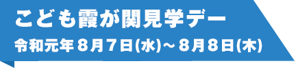 ことも霞が関見学デー 令和元年8月7日（水）～8月8日（木）