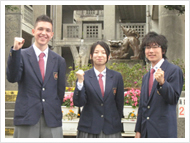 From right to left） Tomori, Shinohara, Nakazato