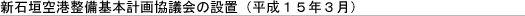 新石垣空港整備基本計画協議会の設置(平成15年3月)